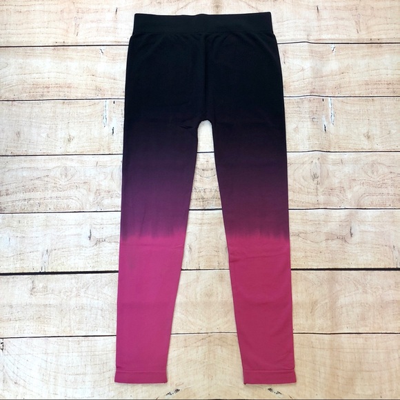 ⚡️2 for $15 Fuschia & Black Ombré Leggings S/M - Picture 2 of 5